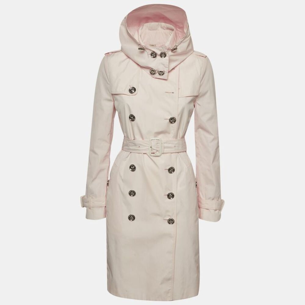 Burberry Pink Crepe Trench Coat S